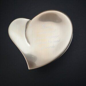 Carleton Cards Rose Gold Tone Leaning Heart Trinket Box w/ Black Velvet Lining